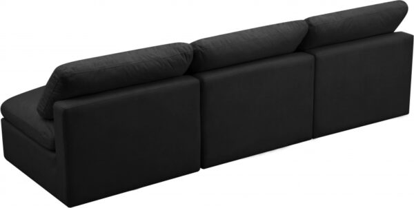 Plush 105" Velvet Upholstered Standard Comfort 3pc. Armless Modular Sofa