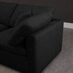 Plush 105" Velvet Upholstered Standard Comfort 3pc. Armless Modular Sofa
