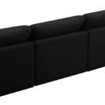 Plush 140" Velvet Upholstered Standard Comfort 4pc. Armless Modular Sofa