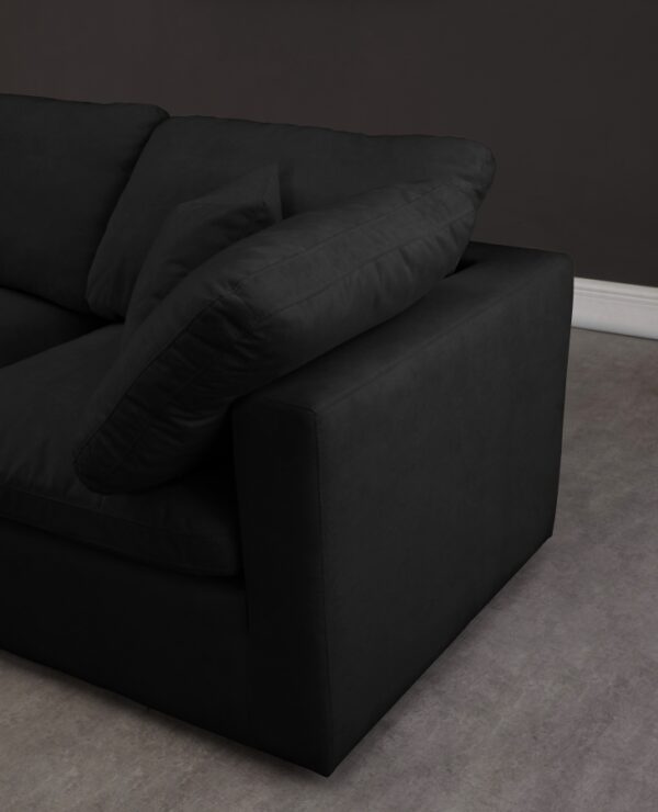 Plush 140" Velvet Upholstered Standard Comfort 4pc. Armless Modular Sofa