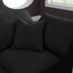 Plush 140" Velvet Upholstered Standard Comfort 4pc. Armless Modular Sofa