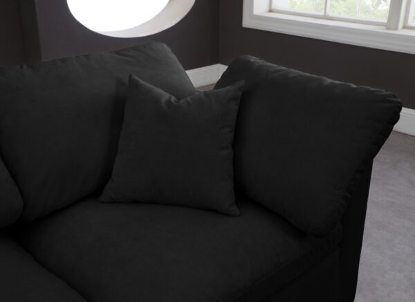 Plush 140" Velvet Upholstered Standard Comfort 4pc. Armless Modular Sofa