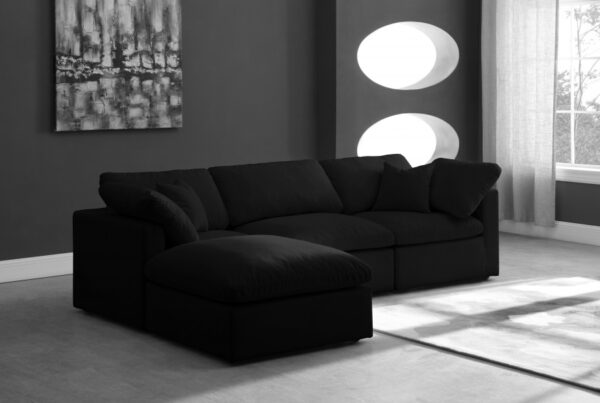 Plush 105" Velvet Upholstered Standard Comfort 4pc. Modular Sectional