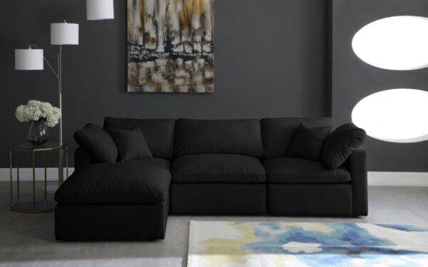 Plush 105" Velvet Upholstered Standard Comfort 4pc. Modular Sectional