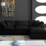 Plush 105" Velvet Upholstered Standard Comfort 4pc. Modular Sectional