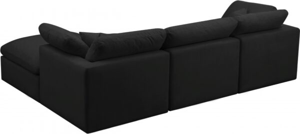 Plush 105" Velvet Upholstered Standard Comfort 4pc. Modular Sectional