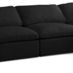 Plush 140" Velvet Upholstered Standard Comfort 5pc. Modular Sectional
