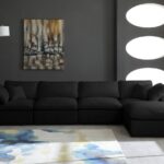 Plush 140" Velvet Upholstered Standard Comfort 5pc. Modular Sectional