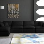 Plush 140" Velvet Upholstered Standard Comfort 5pc. Modular Sectional