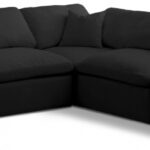 Plush 105" Velvet Upholstered Standard Comfort 5pc. Modular Sectional