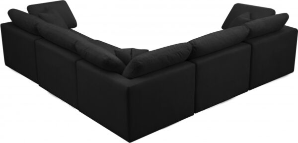 Plush 105" Velvet Upholstered Standard Comfort 5pc. Modular Sectional
