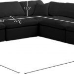 Plush 105" Velvet Upholstered Standard Comfort 5pc. Modular Sectional