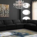 Plush 140" Velvet Upholstered Standard Comfort 6pc. Modular Sectional