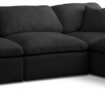 Plush 140" Velvet Upholstered Standard Comfort 6pc. Modular Sectional