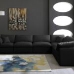 Plush 140" Velvet Upholstered Standard Comfort 6pc. Modular Sectional