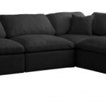 Plush 140" Velvet Upholstered Standard Comfort 6pc. Modular Sectional