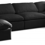 Plush 140" Velvet Upholstered Standard Comfort 6pc. Modular Sectional
