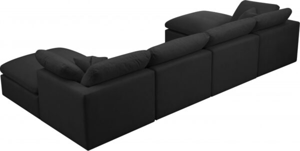 Plush 140" Velvet Upholstered Standard Comfort 6pc. Modular Sectional