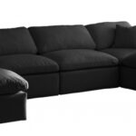 Plush 140" Velvet Upholstered Standard Comfort 6pc. Modular Sectional