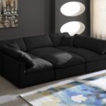 Plush 105" Velvet Upholstered Standard Comfort 6pc. Modular Sectional