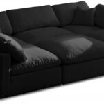 Plush 105" Velvet Upholstered Standard Comfort 6pc. Modular Sectional