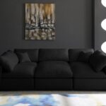 Plush 105" Velvet Upholstered Standard Comfort 6pc. Modular Sectional
