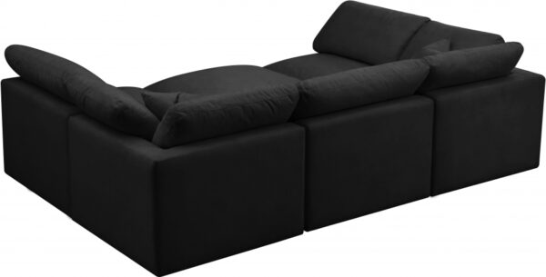 Plush 105" Velvet Upholstered Standard Comfort 6pc. Modular Sectional