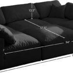 Plush 105" Velvet Upholstered Standard Comfort 6pc. Modular Sectional