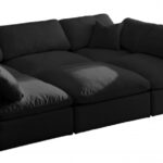 Plush 105" Velvet Upholstered Standard Comfort 6pc. Modular Sectional