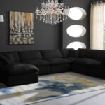 Plush 140" Velvet Upholstered Standard Comfort 7pc. Modular Sectional