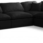 Plush 140" Velvet Upholstered Standard Comfort 7pc. Modular Sectional