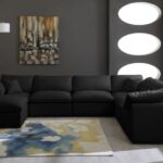 Plush 140" Velvet Upholstered Standard Comfort 7pc. Modular Sectional