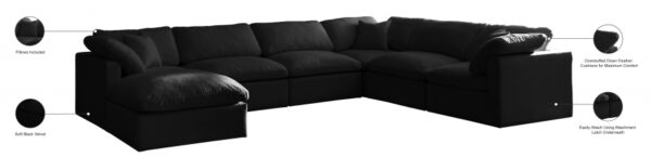 Plush 140" Velvet Upholstered Standard Comfort 7pc. Modular Sectional