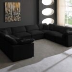 Plush 140" Velvet Upholstered Standard Comfort 8pc. Modular Sectional