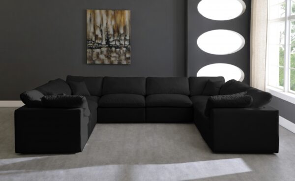 Plush 140" Velvet Upholstered Standard Comfort 8pc. Modular Sectional