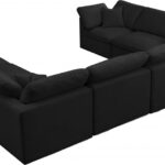 Plush 140" Velvet Upholstered Standard Comfort 8pc. Modular Sectional