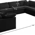 Plush 140" Velvet Upholstered Standard Comfort 8pc. Modular Sectional