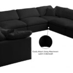Plush 140" Velvet Upholstered Standard Comfort 8pc. Modular Sectional