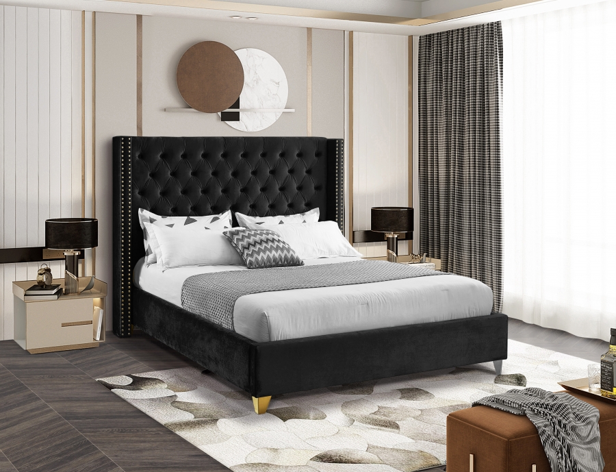 Barolo Velvet Upholstered Bed