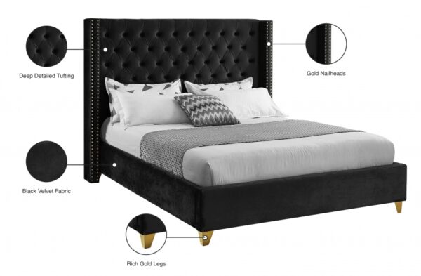 Barolo Velvet Upholstered Bed