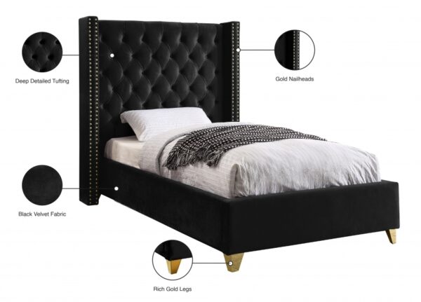 Barolo Velvet Upholstered Bed
