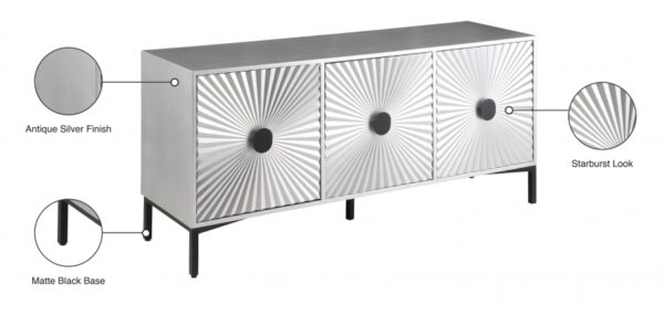 Glitz Wood And Iron Sideboard / Buffet