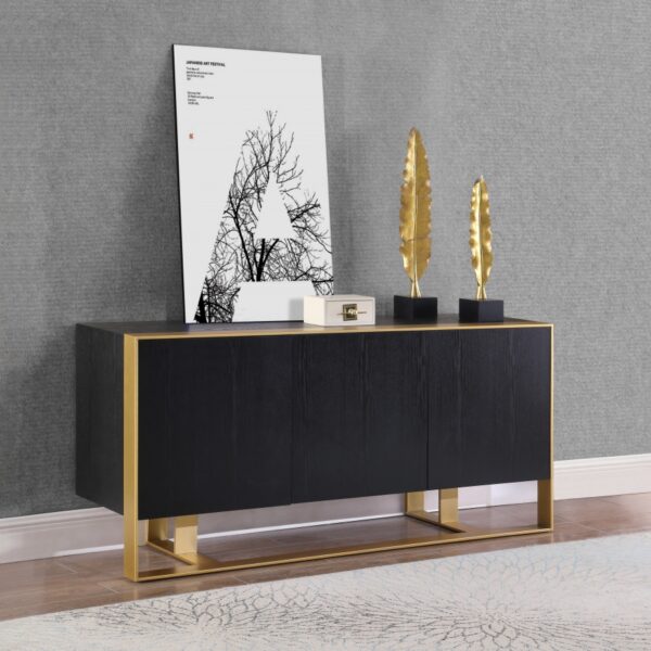 Sherwood Oak Veneer And Iron Sideboard / Buffet