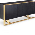 Sherwood Oak Veneer And Iron Sideboard / Buffet