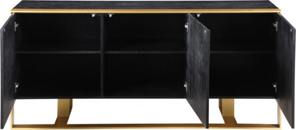 Sherwood Oak Veneer And Iron Sideboard / Buffet