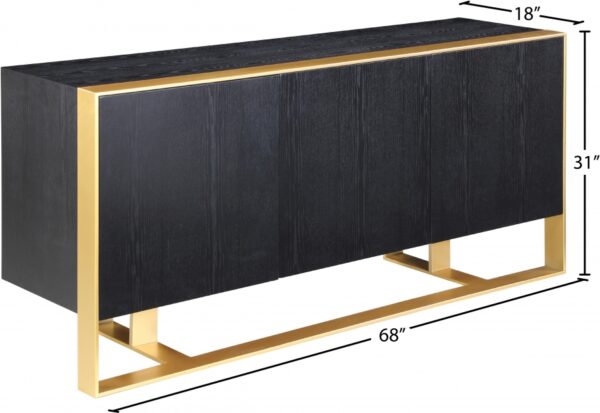 Sherwood Oak Veneer And Iron Sideboard / Buffet
