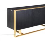 Sherwood Oak Veneer And Iron Sideboard / Buffet