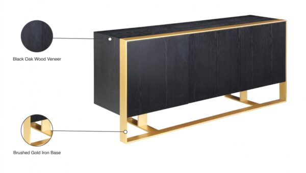 Sherwood Oak Veneer And Iron Sideboard / Buffet