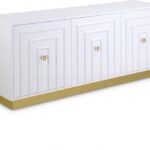 Cosmopolitan Lacquer Finish And Stainless Steel Sideboard / Buffet