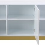 Cosmopolitan Lacquer Finish And Stainless Steel Sideboard / Buffet